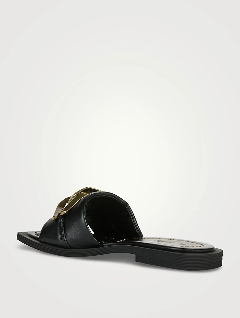 Brooklyn Leather Slide Sandals