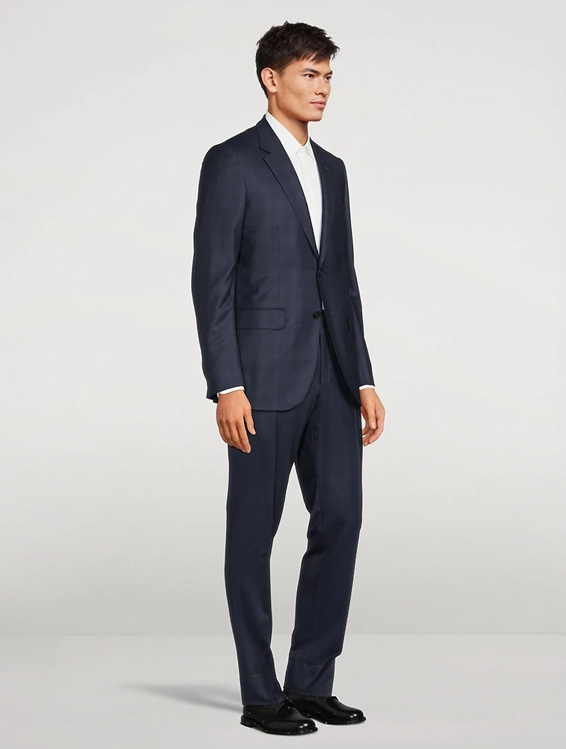 Wool Two-Piece Suit Check Print