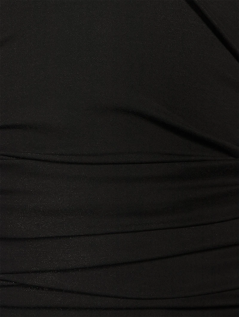 Ruched Halter Mini Dress