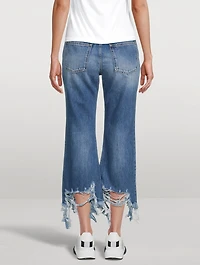Distressed Straight-Leg Jeans