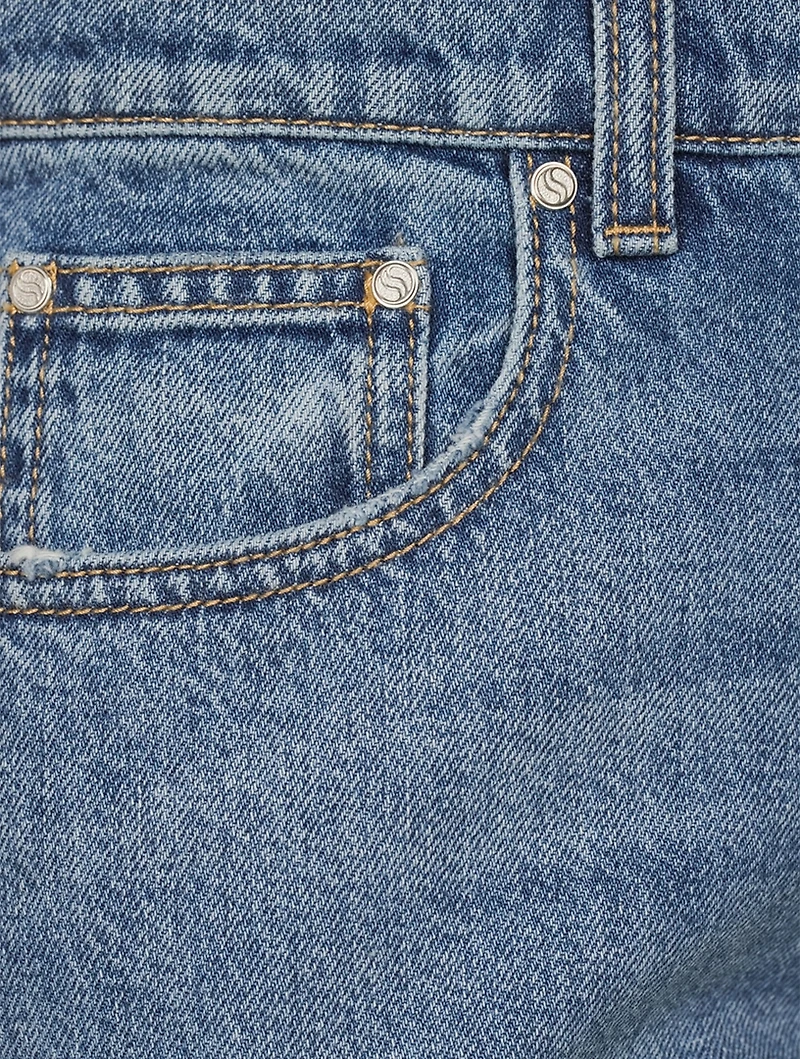 Distressed Straight-Leg Jeans
