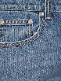 Distressed Straight-Leg Jeans