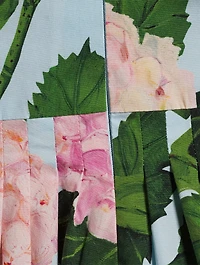 Off-The-Shoulder Poplin Dress Hydrangea Print