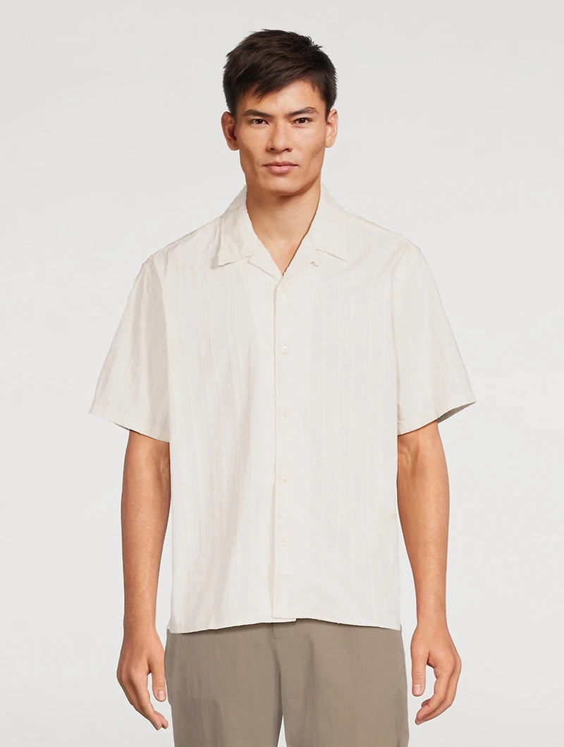 Carsten Stripe Cotton Short-Sleeve Shirt