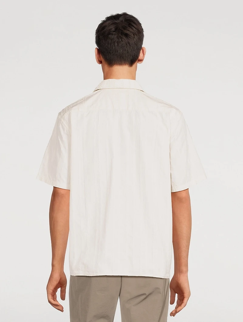 Carsten Stripe Cotton Short-Sleeve Shirt