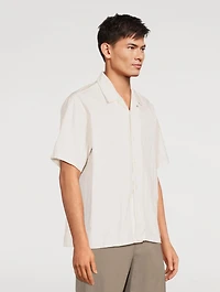 Carsten Stripe Cotton Short-Sleeve Shirt