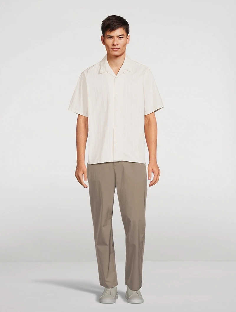 Carsten Stripe Cotton Short-Sleeve Shirt