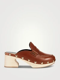 La Cigale Leather Clogs
