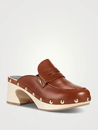 La Cigale Leather Clogs