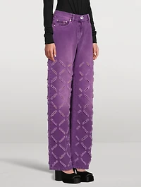 Slashed Medusa Stright-Leg Jeans