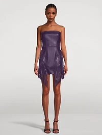 Leather Fringe Mini Dress