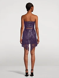 Leather Fringe Mini Dress