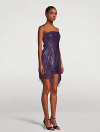 Leather Fringe Mini Dress