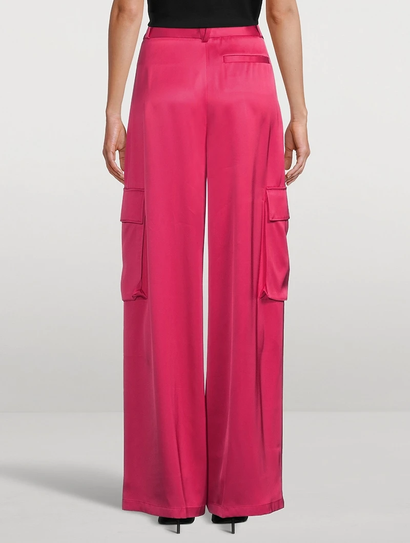 Satin Cargo Pants