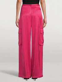 Satin Cargo Pants
