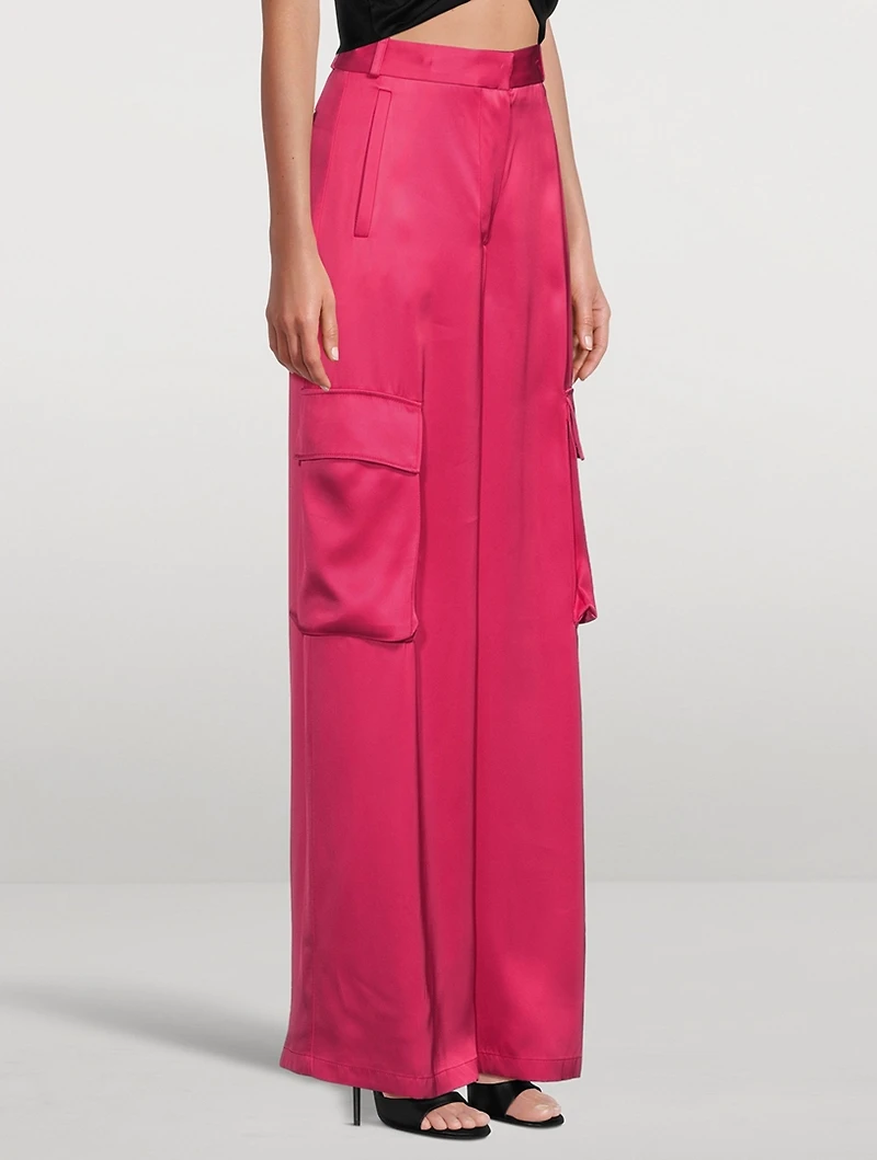 Satin Cargo Pants