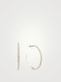 14K Gold 25mm Pavé Hoop Earrings