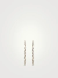 14K Gold 25mm Pavé Hoop Earrings