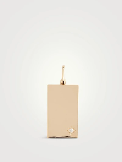 Large Love Letter 14K Gold Engravable ID Tag Charm