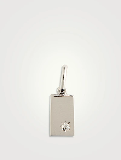 Small 14K White Gold Love Letter Tag Pendant Charm