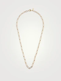 Large 14K Gold Paper Clip Chain Necklace