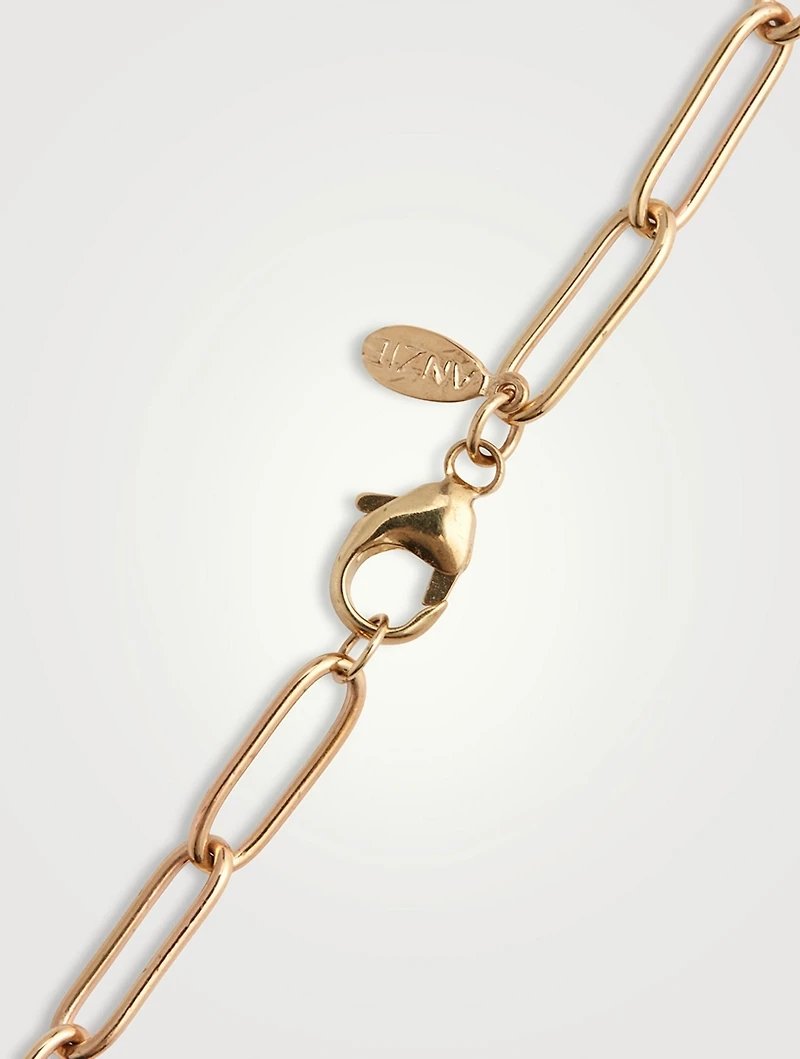 Large 14K Gold Paper Clip Chain Necklace