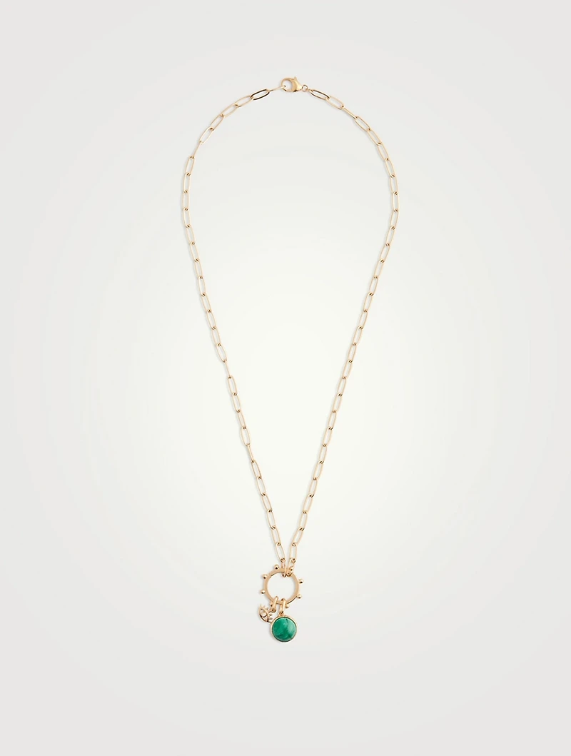 14K Gold Multi Charm Pendant Necklace
