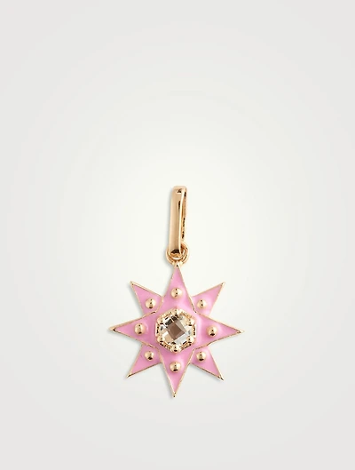 Jac+Jo 14K Gold Enamel Vintage Star Pendant Charm
