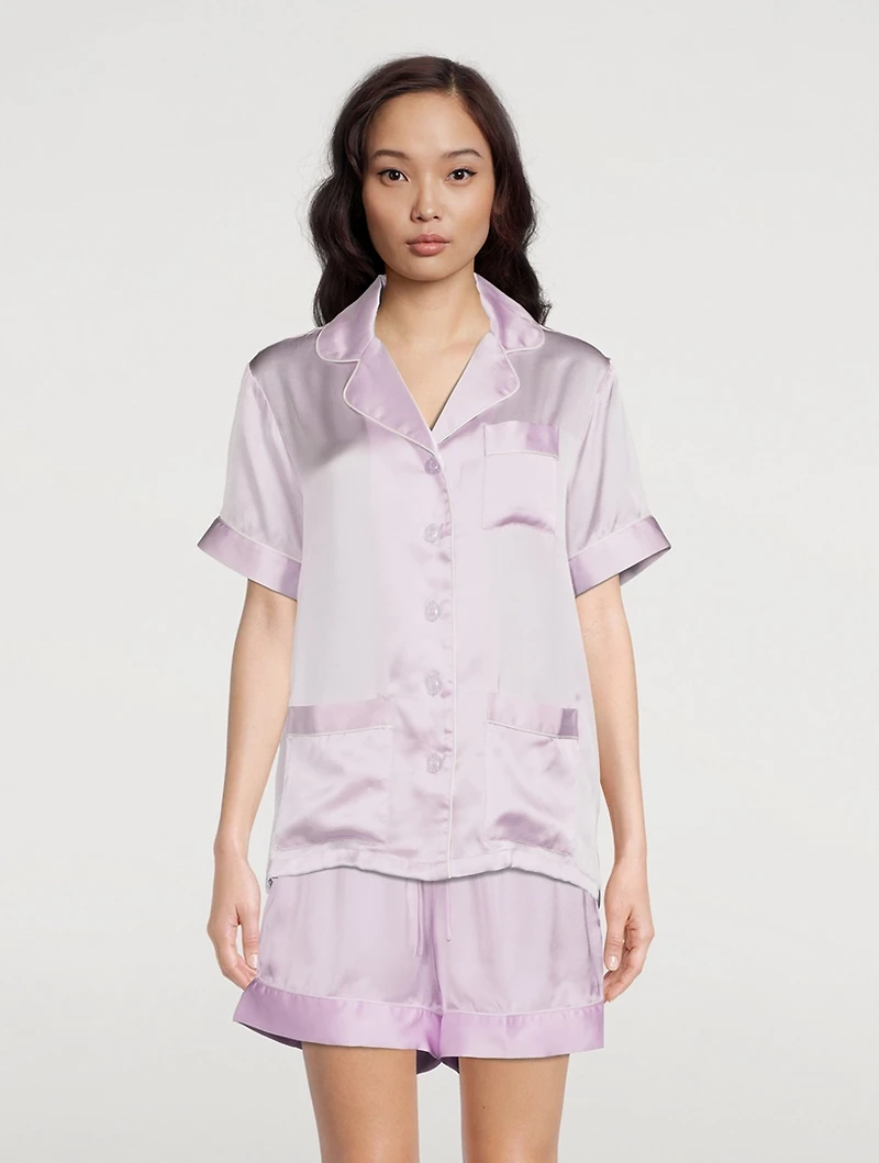 Short-Sleeve Silk Shirt