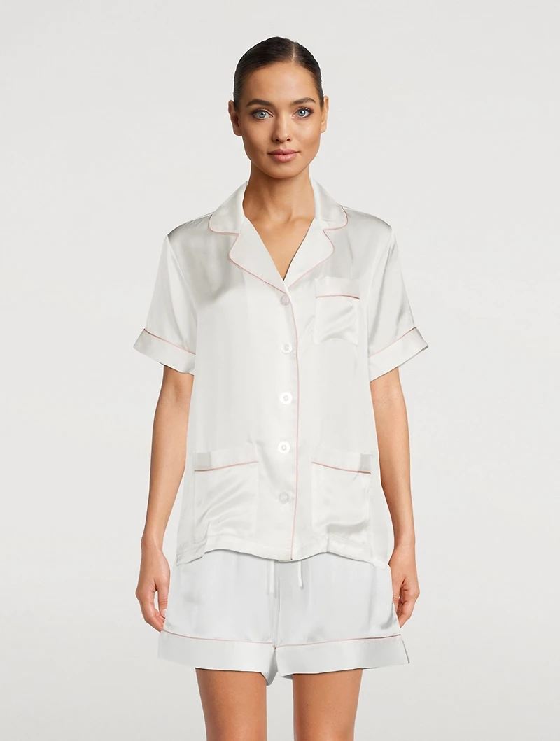 Short-Sleeve Silk Shirt