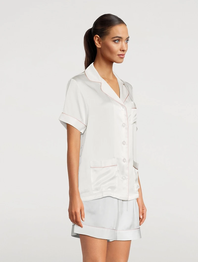 Short-Sleeve Silk Shirt