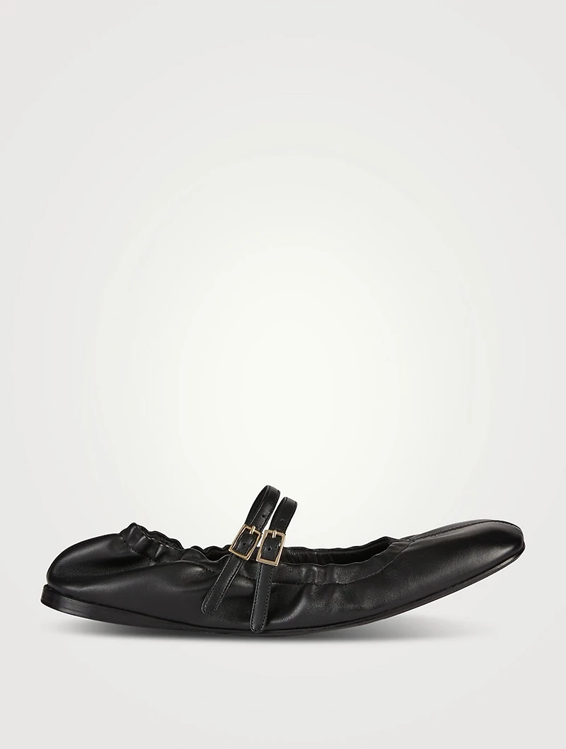Le Mary Jane Leather Ballet Flats