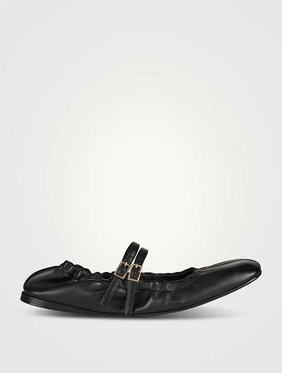 Le Mary Jane Leather Ballet Flats