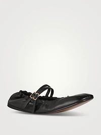 Le Mary Jane Leather Ballet Flats