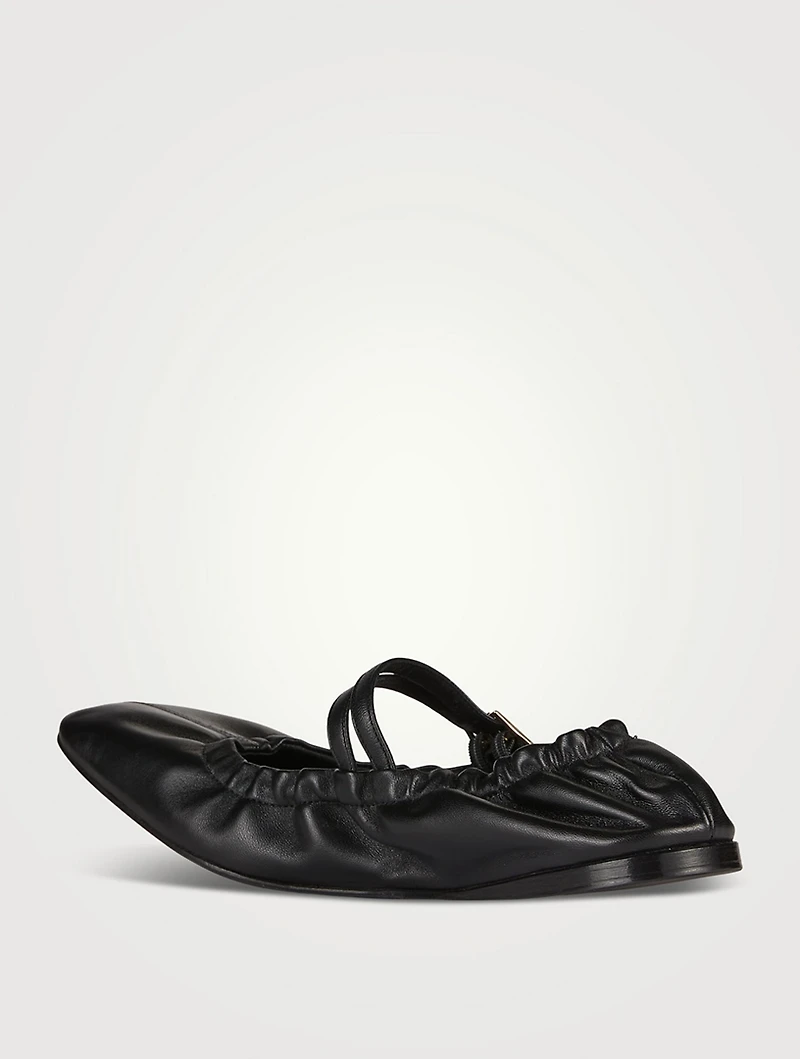 Le Mary Jane Leather Ballet Flats