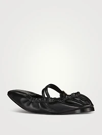 Le Mary Jane Leather Ballet Flats