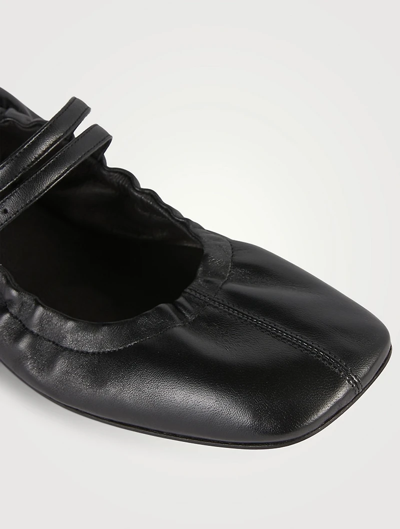 Le Mary Jane Leather Ballet Flats