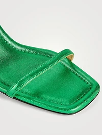 Le Ozzie Metallic Ankle-Tie Sandals