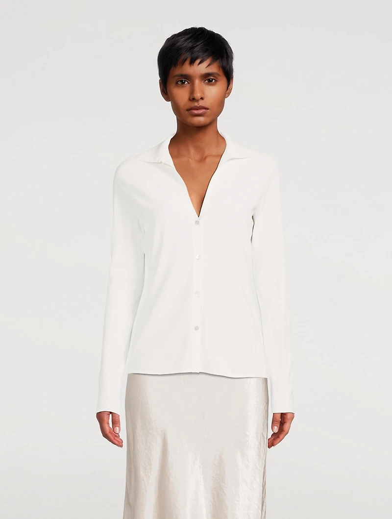 Long-Sleeve Collar Cardigan