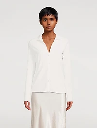 Long-Sleeve Collar Cardigan