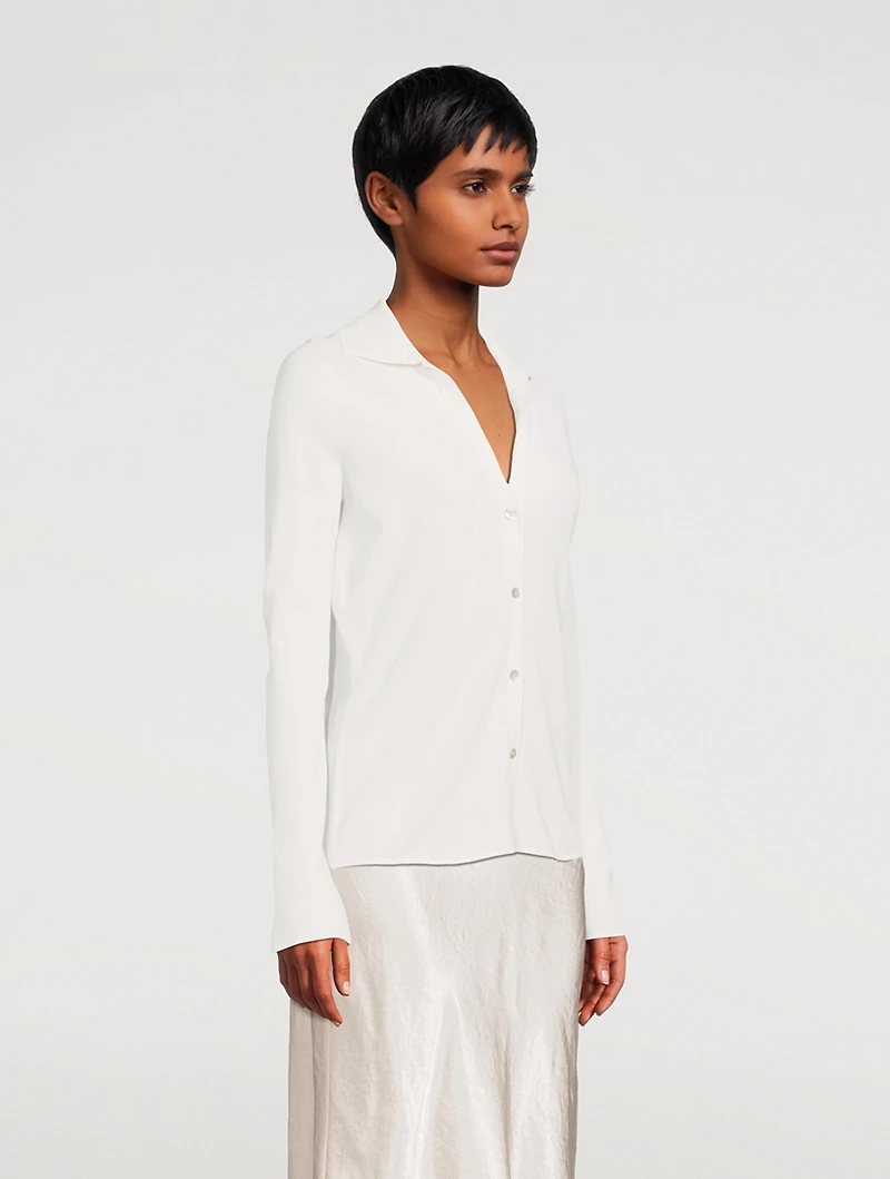 Long-Sleeve Collar Cardigan