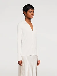 Long-Sleeve Collar Cardigan