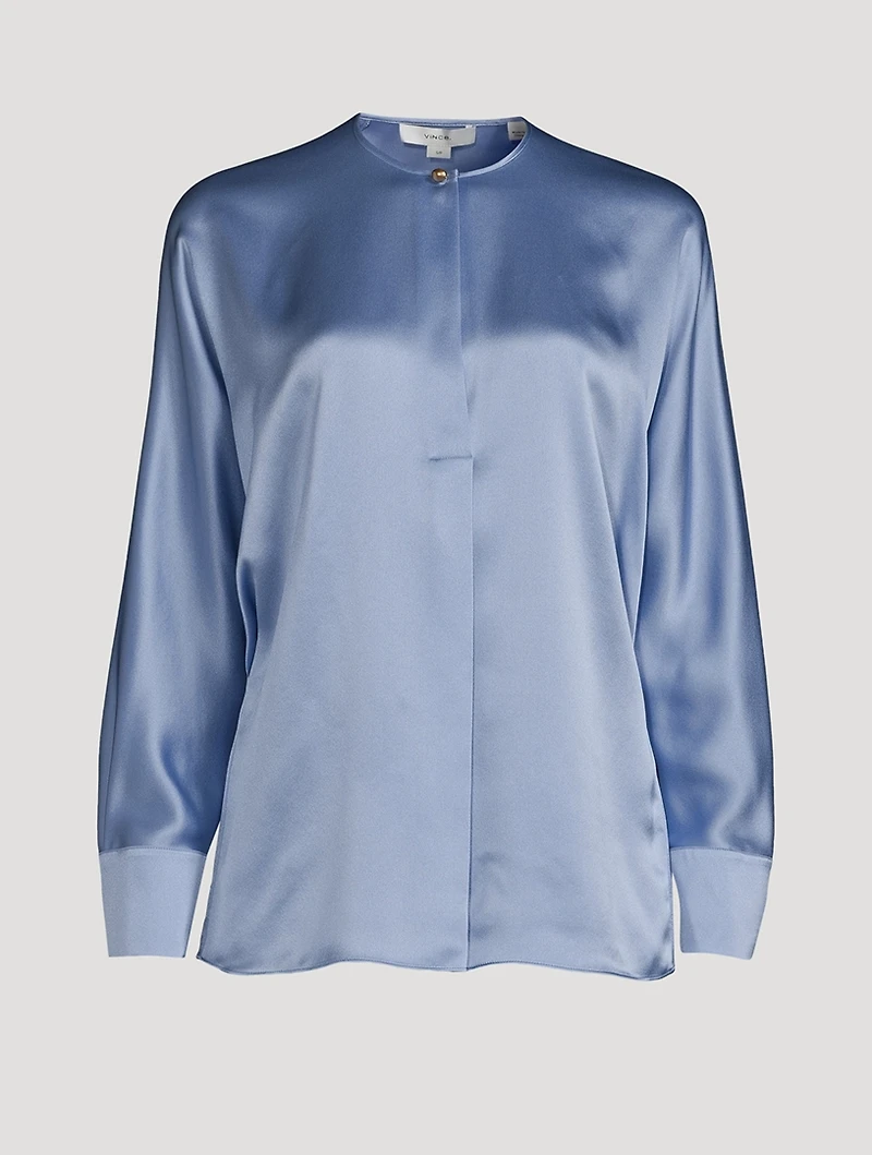 Dolman-Sleeve Silk Blouse