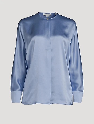 Dolman-Sleeve Silk Blouse