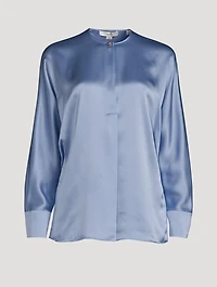 Dolman-Sleeve Silk Blouse