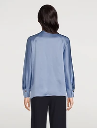 Dolman-Sleeve Silk Blouse