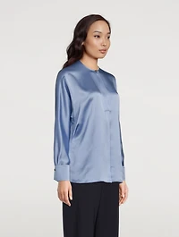 Dolman-Sleeve Silk Blouse
