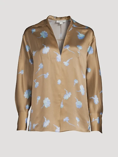 Sea Carnation Silk Blouse