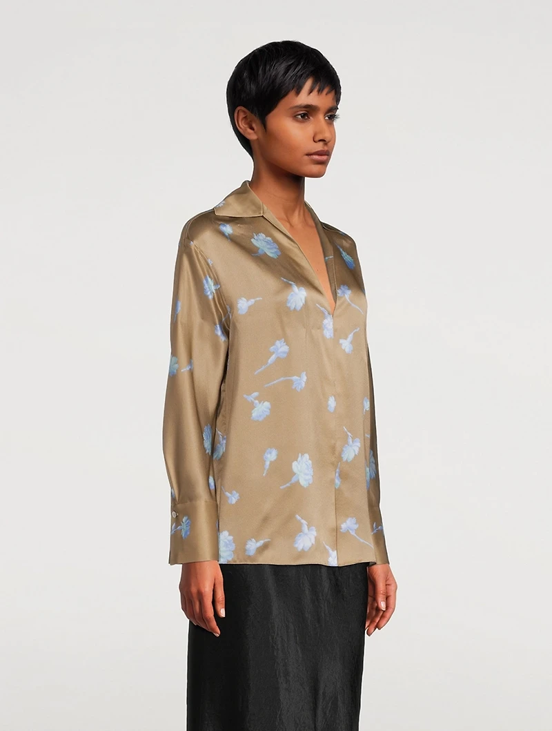 Sea Carnation Silk Blouse