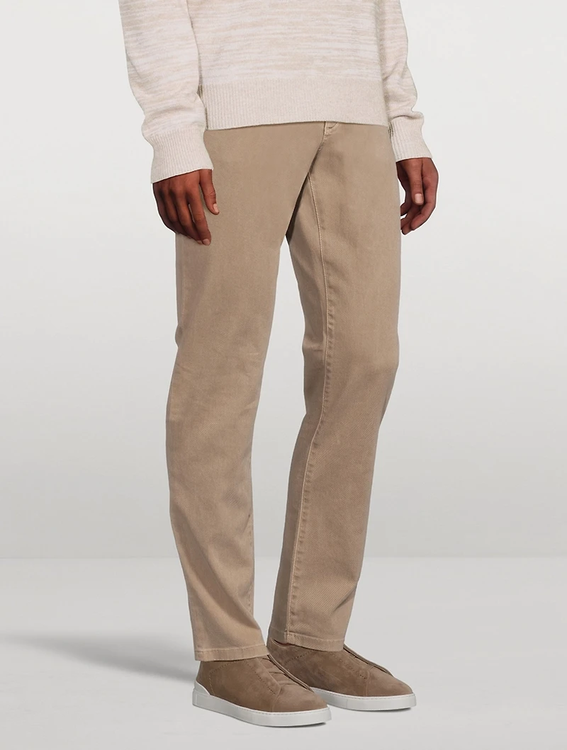 Cotton Stretch Slim-Fit Pants